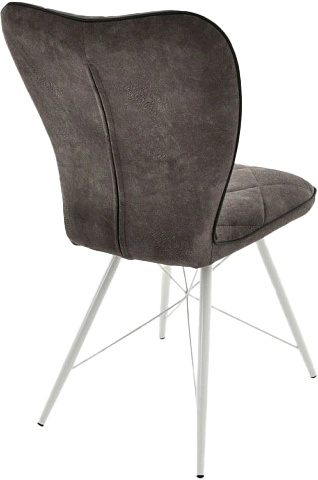 Стул Риоха, мягкий, милано 12, нитро блэк, велюр, каркас белый