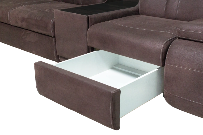 Диван модульный Арт-18, ткань Софа 18, нить контрастная, декор Венге Аруба, Бар справа