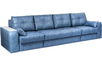 Диван прямой Остин 3, ткань Buffalo ocean, декор Рамух белый