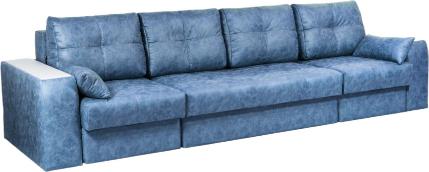 Диван прямой Остин 3, ткань Buffalo ocean, декор Рамух белый