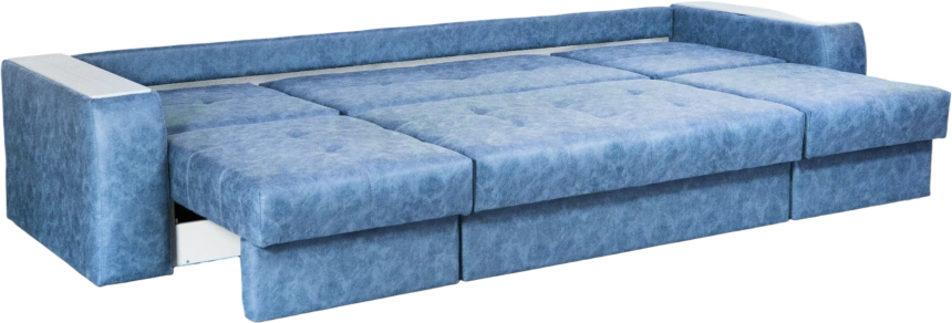 Диван прямой Остин 3, ткань Buffalo ocean, декор Рамух белый