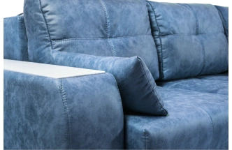 Диван прямой Остин 3, ткань Buffalo ocean, декор Рамух белый