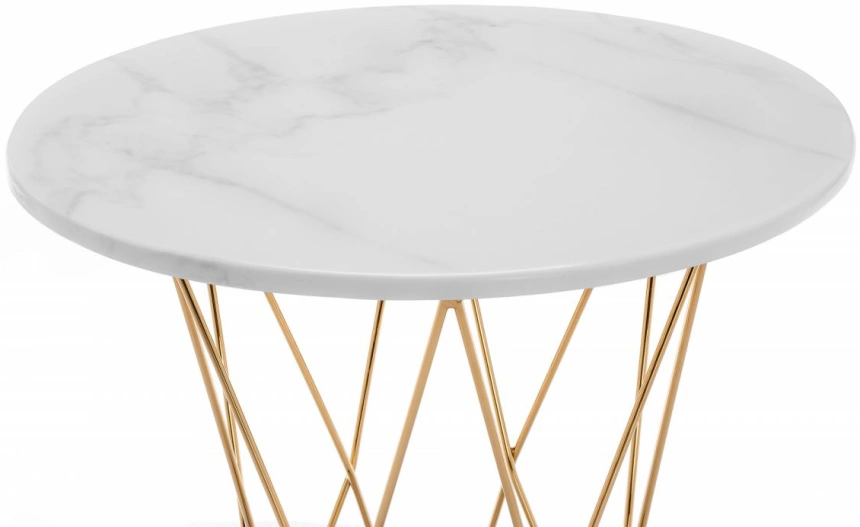 Журнальный столик Melan, 60х70, белый / золотой