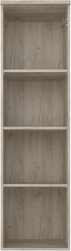 Шкаф навесной Альянс, со стеклом, Дуб крафт / Белый глянец