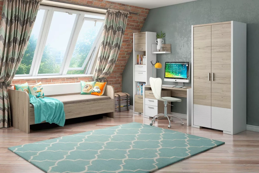 Шкаф распашной Венето, двустворчатый, Дуб санремо / Белый