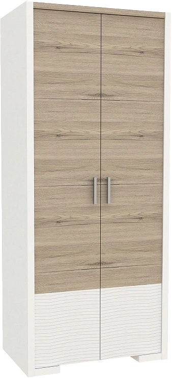 Шкаф распашной Венето, двустворчатый, Дуб санремо / Белый