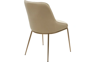 Стул Abriola, мягкий, Milk Ti-02, PU, шампань каркас