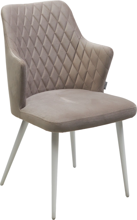 Стул Herman, мягкий, латте #25, велюр, белый каркас