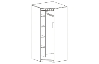 Шкаф угловой Прованс, распашной для одежды, бодега белая / патина премиум