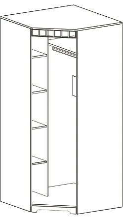 Шкаф угловой Прованс, распашной для одежды, бодега белая / патина премиум
