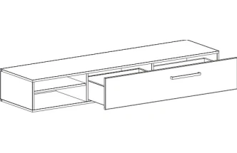 Тумба под ТВ Кёльн 1750, с ящиками, белый аляска / белый гланец