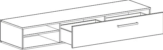 Тумба под ТВ Кёльн 1750, с ящиками, белый аляска / белый гланец