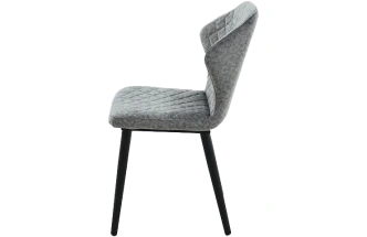 Стул Вилла, мягкий, лама 04, велюр, каркас черный