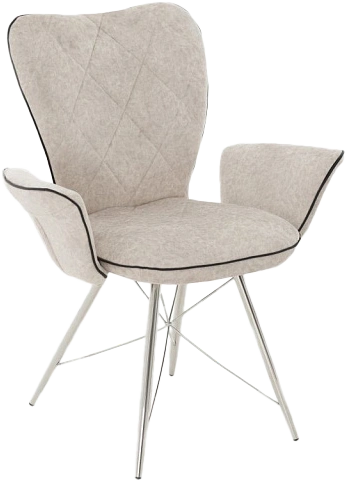 Стул Риоха, мягкий с подлокотниками, лама 01, велюр, каркас хром