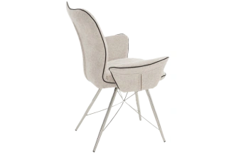 Стул Риоха, мягкий с подлокотниками, лама 01, велюр, каркас хром