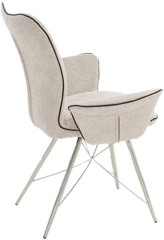 Стул Риоха, мягкий с подлокотниками, лама 01, велюр, каркас хром