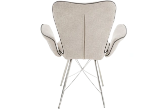 Стул Риоха, мягкий с подлокотниками, лама 01, велюр, каркас хром