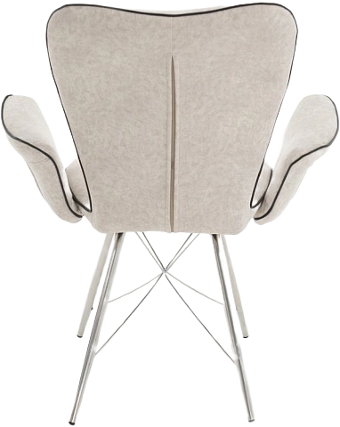 Стул Риоха, мягкий с подлокотниками, лама 01, велюр, каркас хром