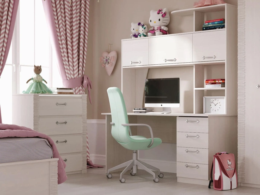 Гарнитур для молодёжной комнаты Элана, композиция 2, бодега белая