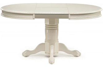 Кухонный обеденный раздвижной стол Альфред, 110(160)х110х80, крем