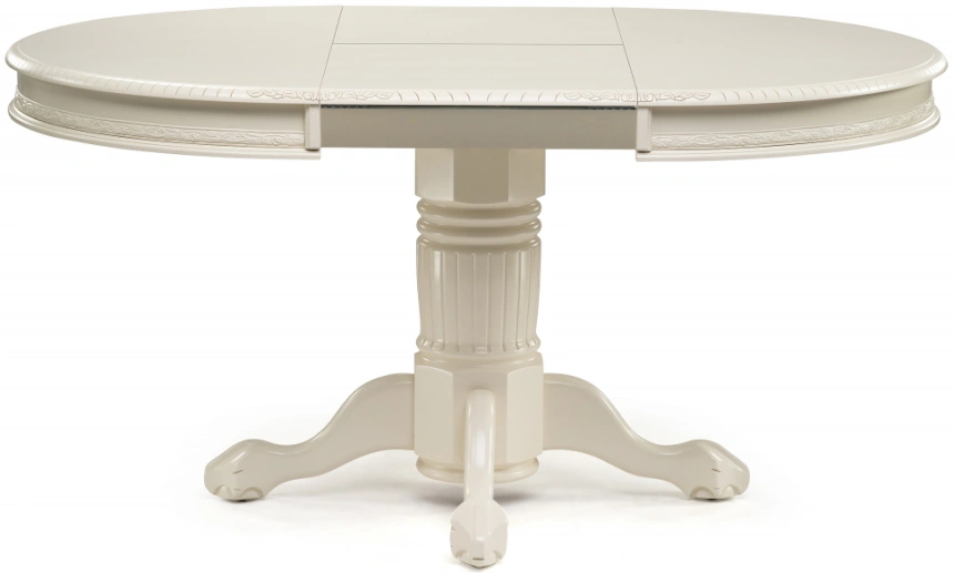 Кухонный обеденный раздвижной стол Альфред, 110(160)х110х80, крем