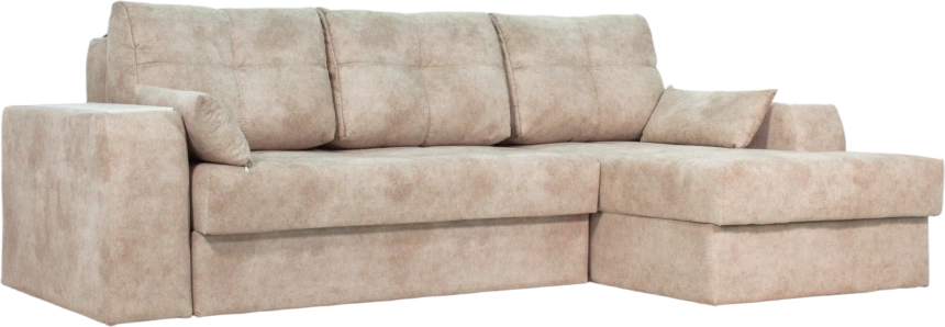 Диван угловой Остин, Правый, Tornado latte, Рамух белый 