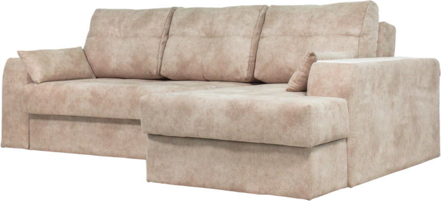 Диван угловой Остин, Правый, Tornado latte, Рамух белый 