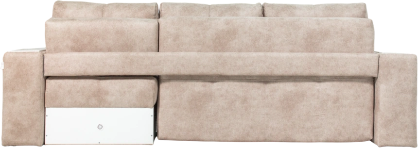 Диван угловой Остин, Правый, Tornado latte, Рамух белый 