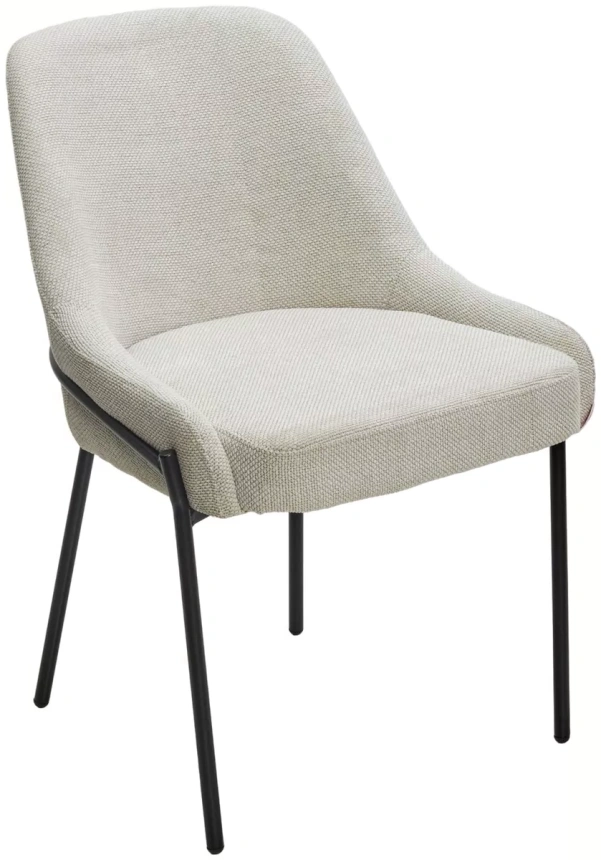 Стул Gavi, мягкий, Garna-157 светло-бежевый, ткань, черный каркас