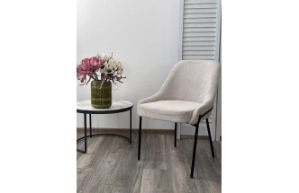 Стул Gavi, мягкий, Garna-157 светло-бежевый, ткань, черный каркас