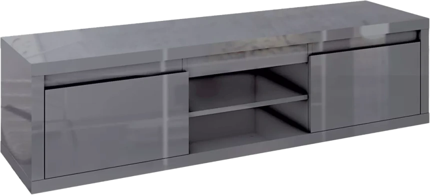 Тумба под ТВ Норден, с полками, Серый глянец