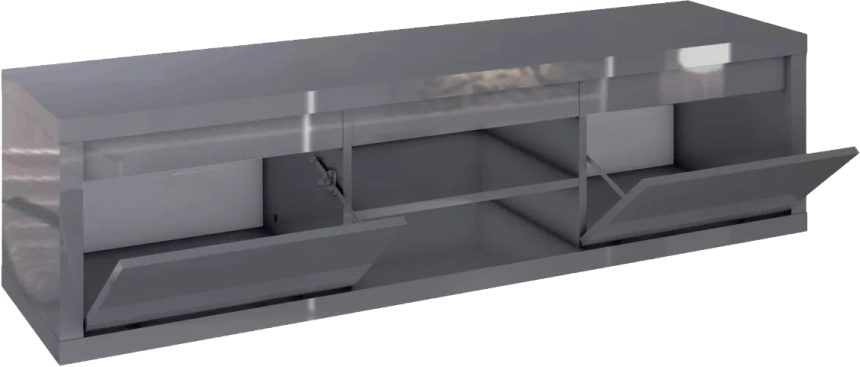 Тумба под ТВ Норден, с полками, Серый глянец