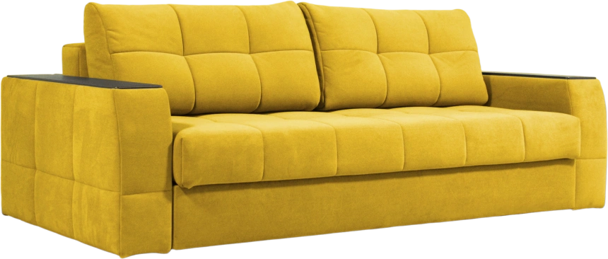 Диван прямой Сиэтл, ткань Lamb mustard, декор Структурный Кофе