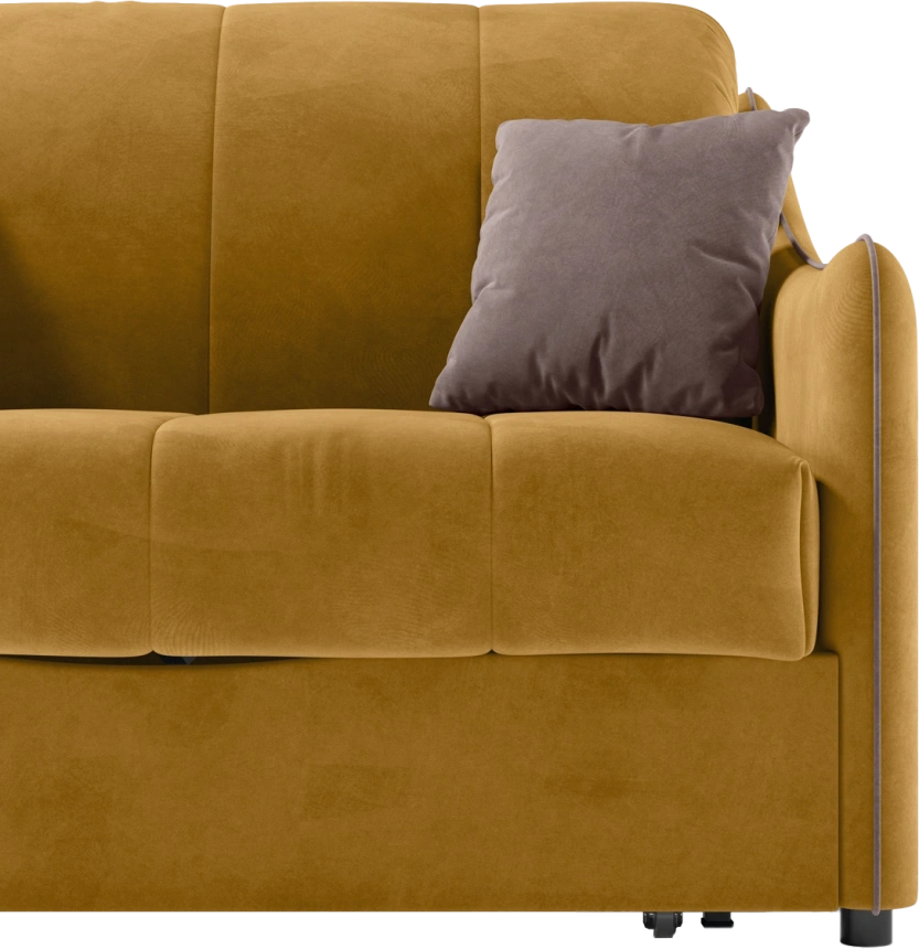 Диван прямой Дели 120, модель 032, Ultra Mustard / Ultra Stone (горчичный)