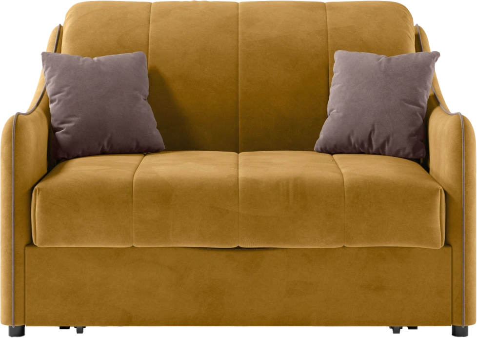 Диван прямой Дели 120, модель 032, Ultra Mustard / Ultra Stone (горчичный)