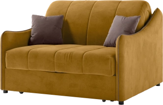 Диван прямой Дели 120, модель 032, Ultra Mustard / Ultra Stone (горчичный)