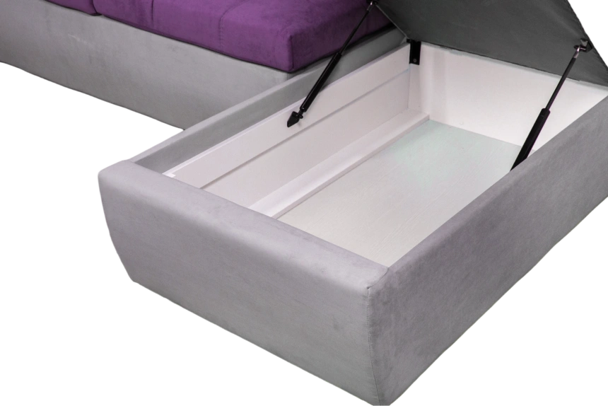 Диван прямой София 2, 228 на 170, ткань Tenerife italian plum, Tenerife silver