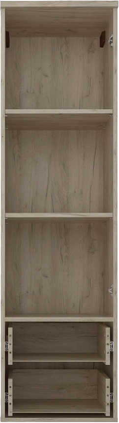 Шкаф навесной Альянс, с ящиками, Дуб крафт / Белый глянец