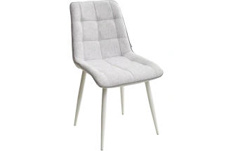 Стул Chic, мягкий, HE622-20, HE622-22 светло-серый, ткань, белый каркас