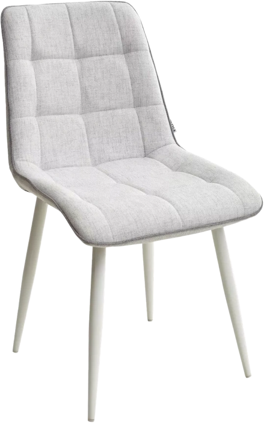 Стул Chic, мягкий, HE622-20, HE622-22 светло-серый, ткань, белый каркас