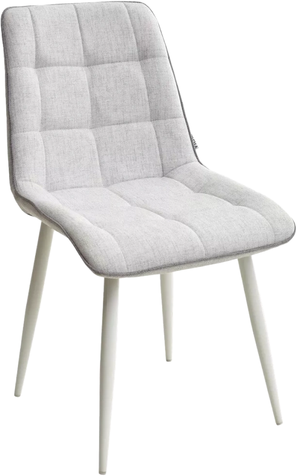 Стул Chic, мягкий, HE622-20, HE622-22 светло-серый, ткань, белый каркас