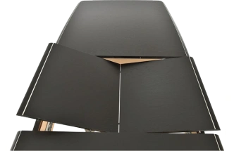 Кухонный стол Сибарит, 140, эмаль черная с серебром, каркас черный