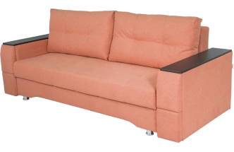 Диван прямой Атлант 2, ткань Форест 730 (персиковый), декор Венге