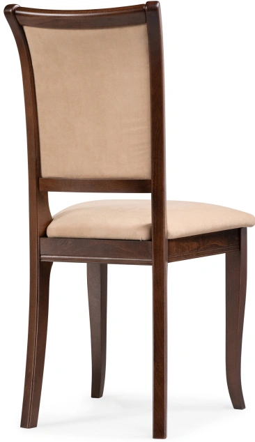 Стул Корнелл, деревянный,  бежевый велюр / орех темный