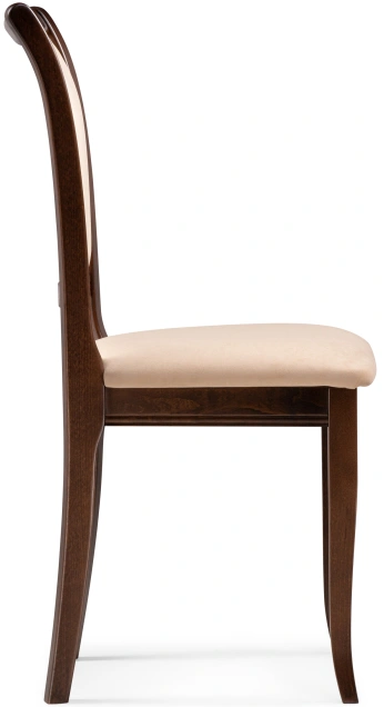 Стул Корнелл, деревянный,  бежевый велюр / орех темный