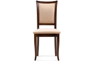 Стул Корнелл, деревянный,  бежевый велюр / орех темный