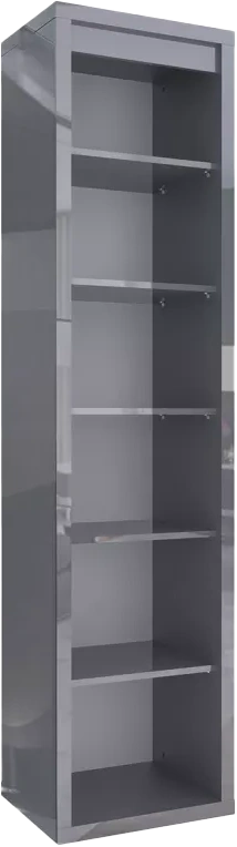 Шкаф пенал Норден, распашной с полками, Серый глянец