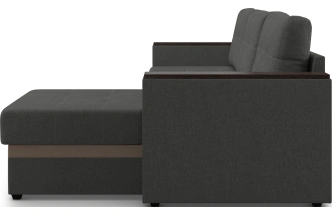 Диван угловой, Атлантик, модель 111, Savana Grey (серый) / ECOstile Chocolate / венге