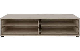 Тумба под ТВ Альянс, 4 ящика, Дуб крафт/Белый глянец