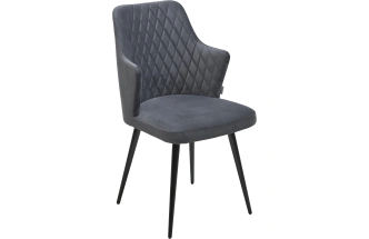 Стул Herman, поворотный,  BM-3 темно-серый, велюр,  черный каркас